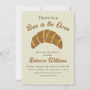 Bun in the Oven Croissant Backyard Baby Shower Invitation