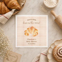 Bun in the Oven Croissant Girl Baby Shower Napkins