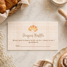Bun in the Oven Croissant Girl Diaper Raffle Note Card