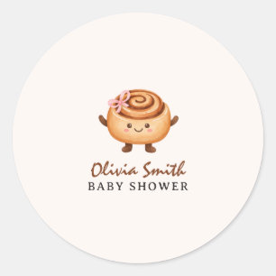 Bun in the Oven cute baby girl shower Classic Round Sticker