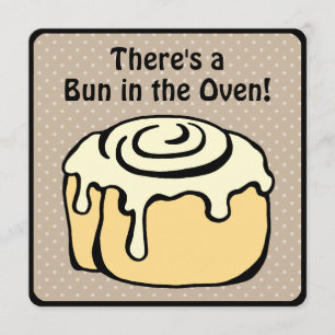 Bun in the Oven Cute Modern Baby Shower Invitation
