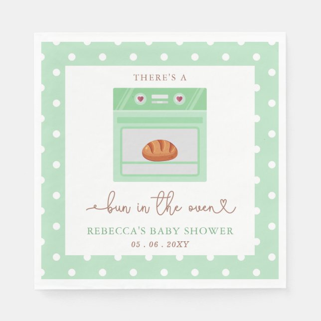 Bun In The Oven Gender Neutral Baby Shower Napkins (Front)