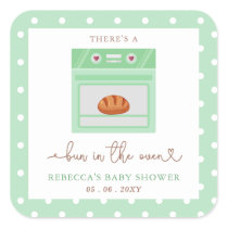 Bun In The Oven Gender Neutral Baby Shower Square Sticker