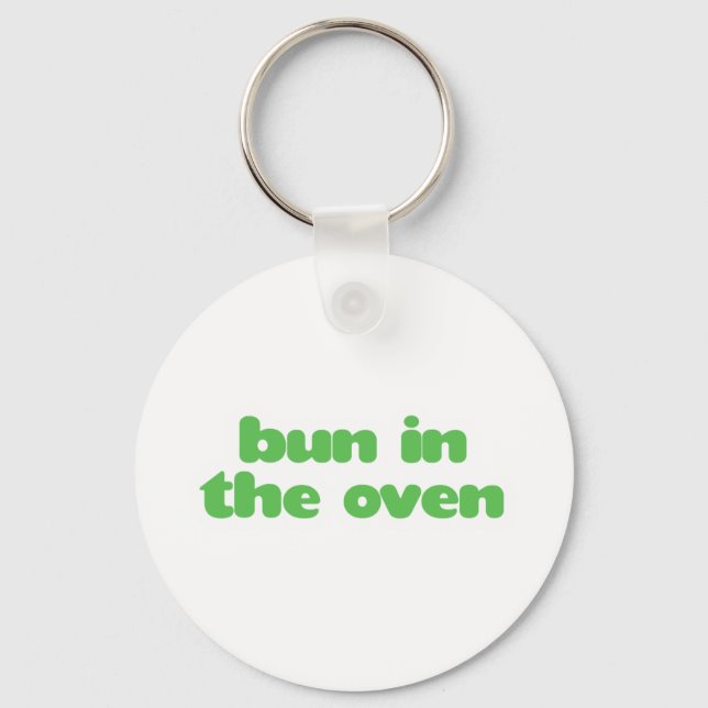 Bun In the Oven - green Keychain (Front)