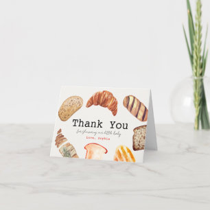 Bun in the Oven Pastries Baby Shower Letterpress Thank You Card
