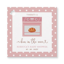 Bun In The Oven Pink Baby Girl Baby Shower Favor Tags