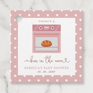Bun In The Oven Pink Baby Girl Baby Shower Favor Tags