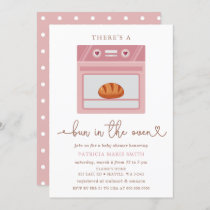 Bun In The Oven Pink Baby Girl Baby Shower Invitation