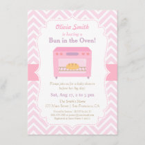 Bun in the Oven Pink Baby Shower Invitations