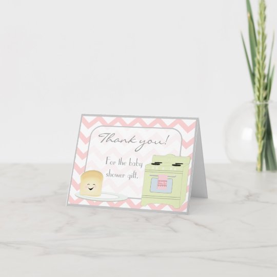 Bun In The Oven Pink Thank You Card Zazzle Com