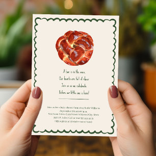 Bun In The Oven Poem Neutral Baby Shower  Invitation