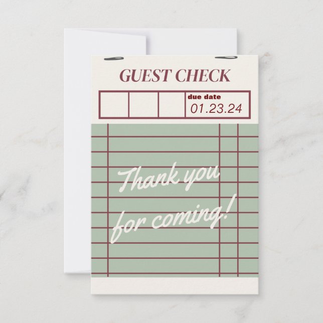 Bun in the oven thank you card  (Front)