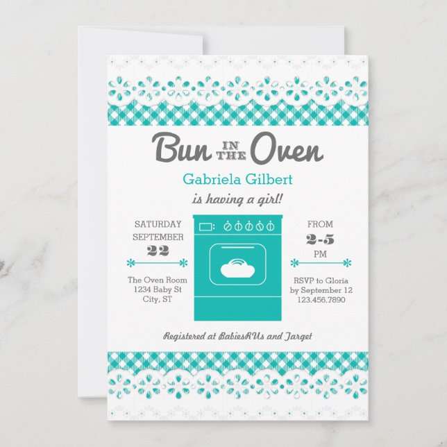 Bun In The Oven Unisex Baby Shower Invitation (Front)