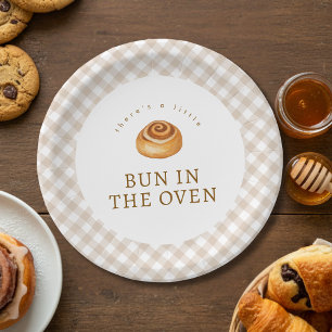 Bun In The Oven Watercolor Baby Shower Paper Plates