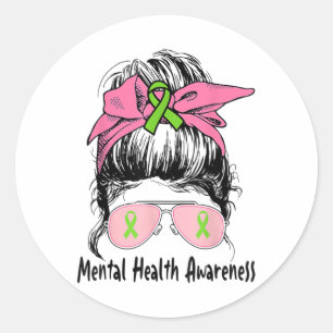 Bun Mental Health Problems Mental Health Awareness Classic Round Sticker
