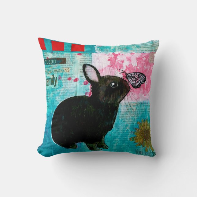 BUN N BUTTERFLY THROW PILLOW (Front)