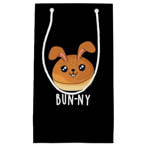 Bun_ny Funny Bunny Rabbit Bun Pun Dark BG Small Gift Bag