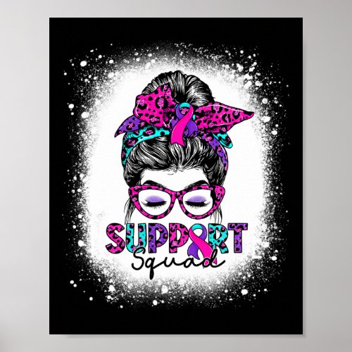 Bun Support Squad Thyroid Cancer Awareness Ribbon  Poster