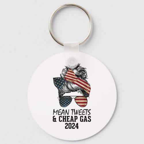 Bun Trump_girl Mean Tweets And Cheap Gas 2024  Keychain