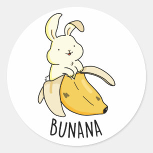 Bunana Funny Bunny In A Banana Pun Classic Round Sticker