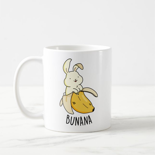 Bunana Funny Bunny In A Banana Pun  Coffee Mug (Left)