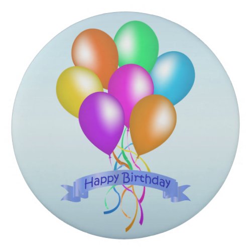 Bunch Balloons Bright Colors Happy Birthday Banner Eraser