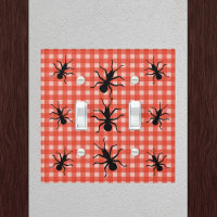 Bunch Big Black Crawling Ants Red White Plaid