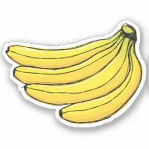 Bunch of bananas doodle drawing sticker