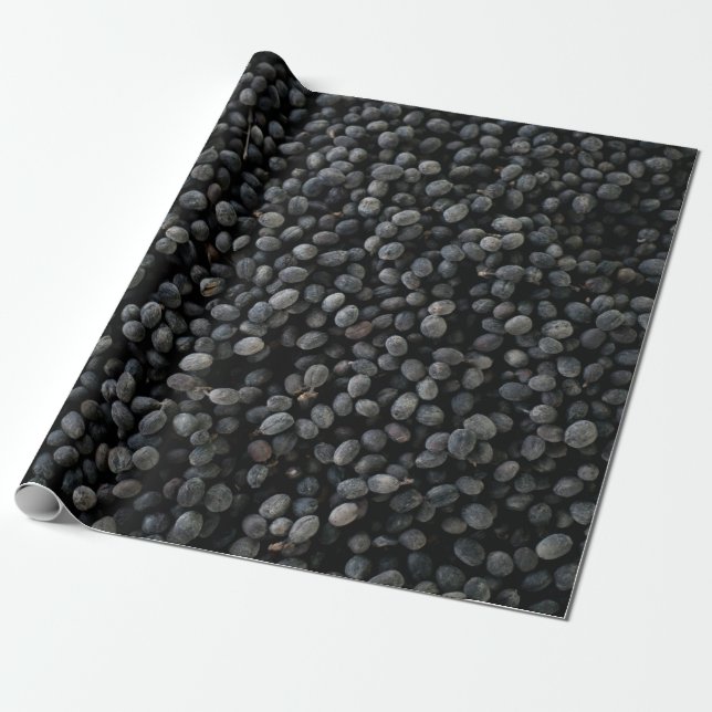 Bunch of black beans wrapping paper (Unrolled)