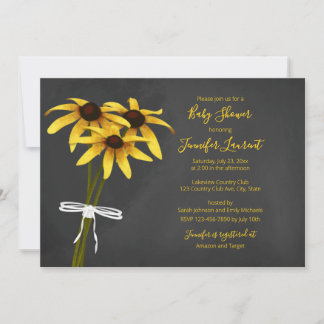 bunch of Black Eyed Susan wildflower baby shower Invitation