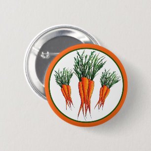 Bunch of Carrots Orange Vegetable Veggie Garden Button