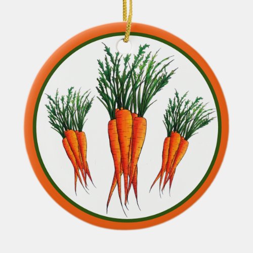 Bunch of Carrots Orange Vegetable Veggie Garden Ceramic Ornament