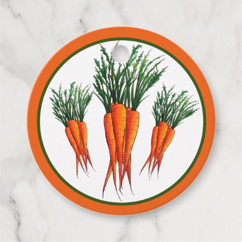 Bunch of Carrots Orange Vegetable Veggie Garden Favor Tags