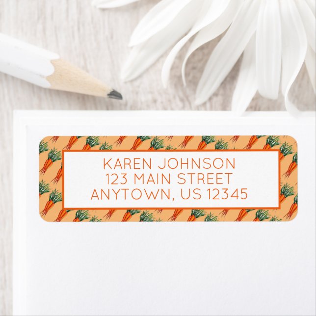 Bunch of Carrots Orange Vegetable Veggie Garden Label (Insitu)