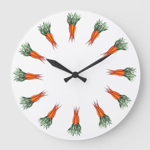 Bunch of Carrots Orange Vegetable Veggie Garden Large Clock