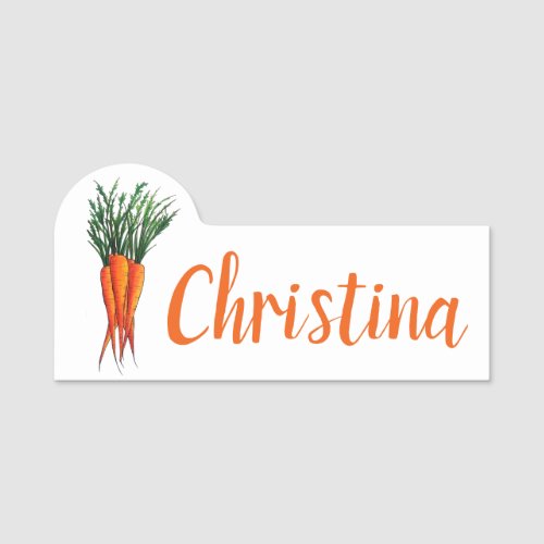 Bunch of Carrots Orange Vegetable Veggie Garden Name Tag