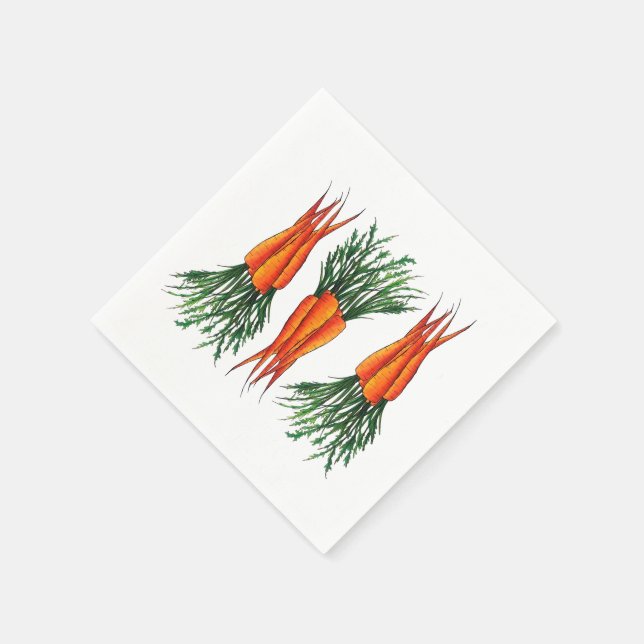 Bunch of Carrots Orange Vegetable Veggie Garden Napkins (Corner)