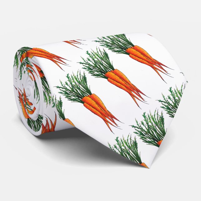 Bunch of Carrots Orange Vegetable Veggie Garden Neck Tie (Rolled)