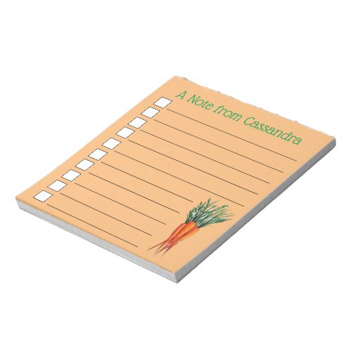 Bunch of Carrots Orange Vegetable Veggie Garden Notepad