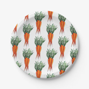 Bunch of Carrots Orange Vegetable Veggie Garden Paper Plates