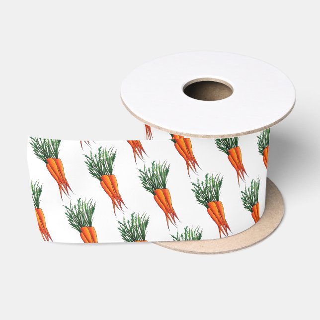 Bunch of Carrots Orange Vegetable Veggie Garden Satin Ribbon (Spool)
