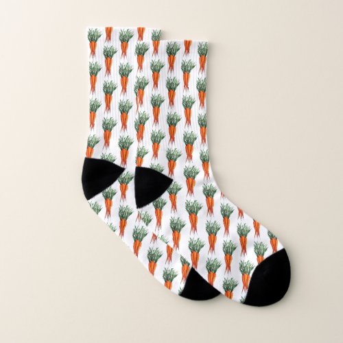 Bunch of Carrots Orange Vegetable Veggie Garden Socks