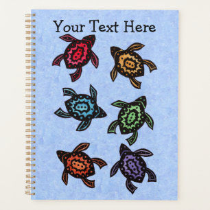 Bunch of Colorful Turtles Abstract Marked Shells Planner