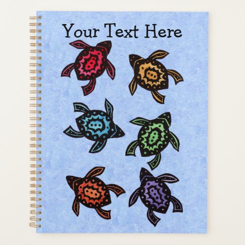 Bunch of Colorful Turtles Abstract Marked Shells  Planner