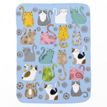 Bunch of Cute and Fun Cats Baby Blankets