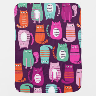 Bunch of Cute and Fun Cats Baby Blankets