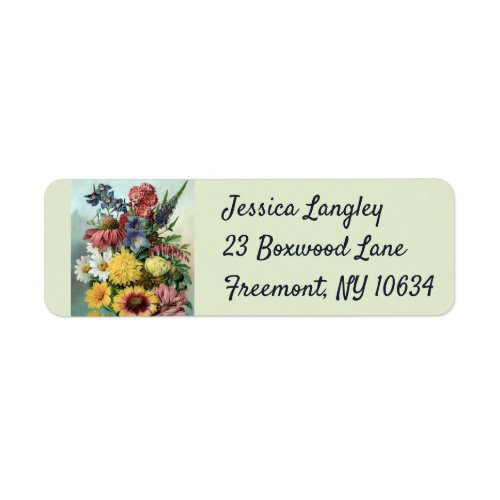 Bunch of flowers birthday return address labels