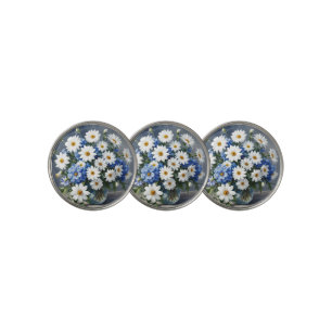 Bunch of Flowers Elegant Daisies Watercolor Golf Ball Marker