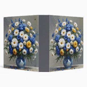 Bunch of Flowers Elegant Watercolor 3 Ring Binder