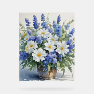 Bunch of Flowers Elegant Watercolor Acrylic Sign